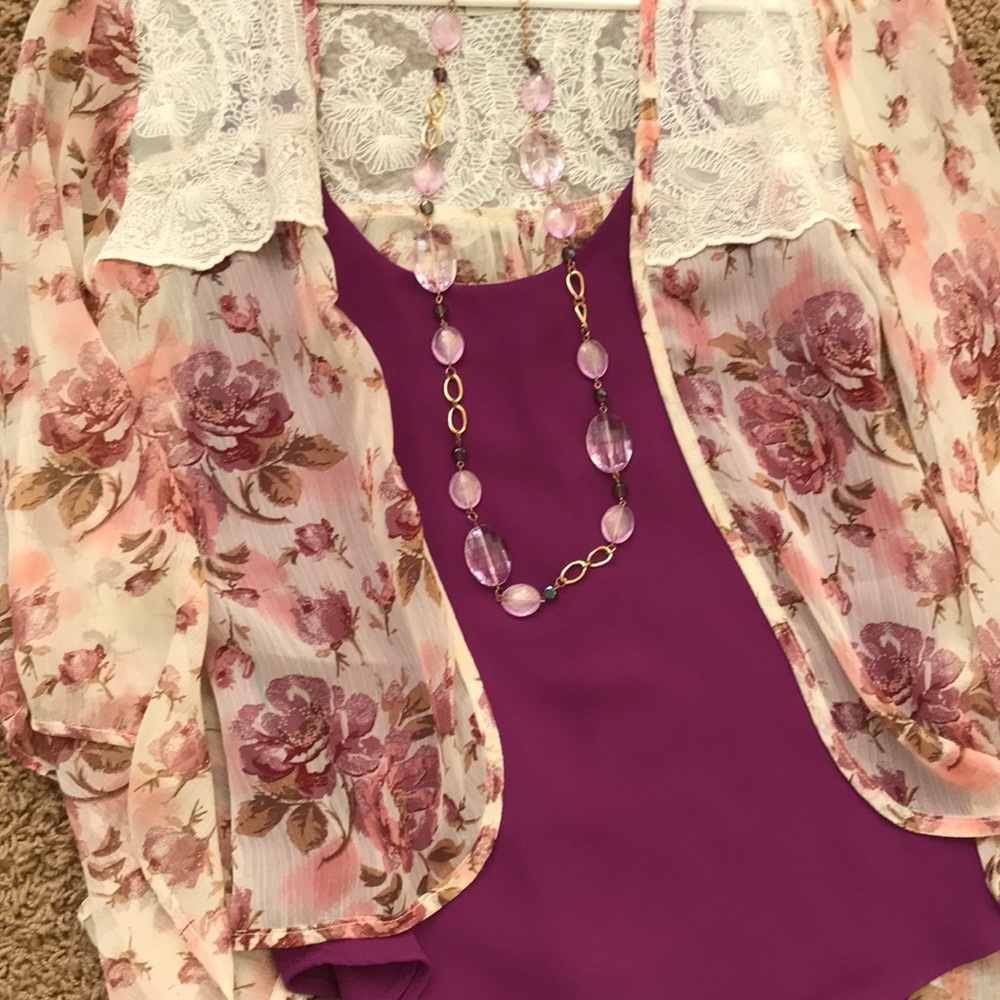 Purple acrylic necklace